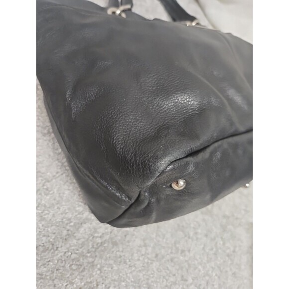 Longchamp Pebbled Genuine Leather Tote Shoulder Handbag Black - Picture 9 of 16